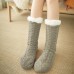 Women Winter Thickening Warm Casual Socks Non  Slip Silicone Middle Tube Socks