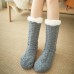 Women Winter Thickening Warm Casual Socks Non  Slip Silicone Middle Tube Socks