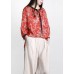 Handmade Red Print Side Open Top Linen